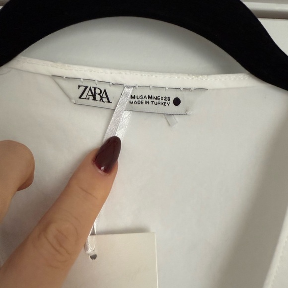 Zara Classic White Wrap Blouse - Picture 3 of 9